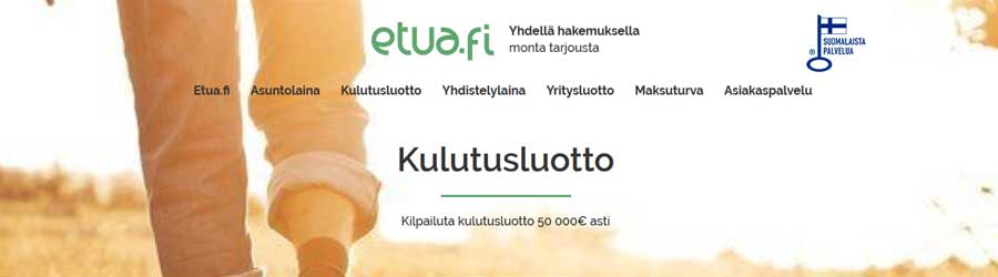 Kilpailuta laina, kulutusluotto, yritysluotto tai vakuutus