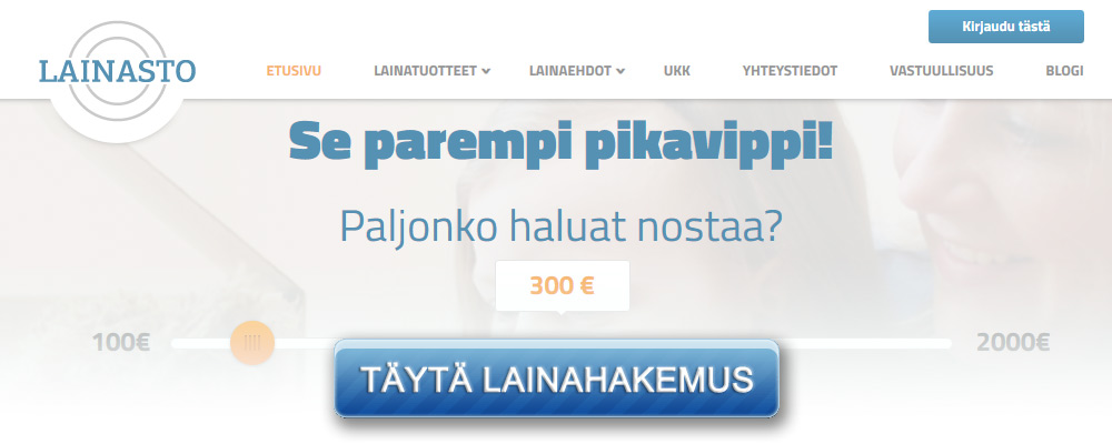 Lainasto kotisivu kuvakaappaus