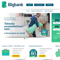 Bigbank lainapalvelun kotisivu