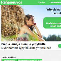 Kuvakaappaus Rahaneuvos yrityslainan kotisivulta